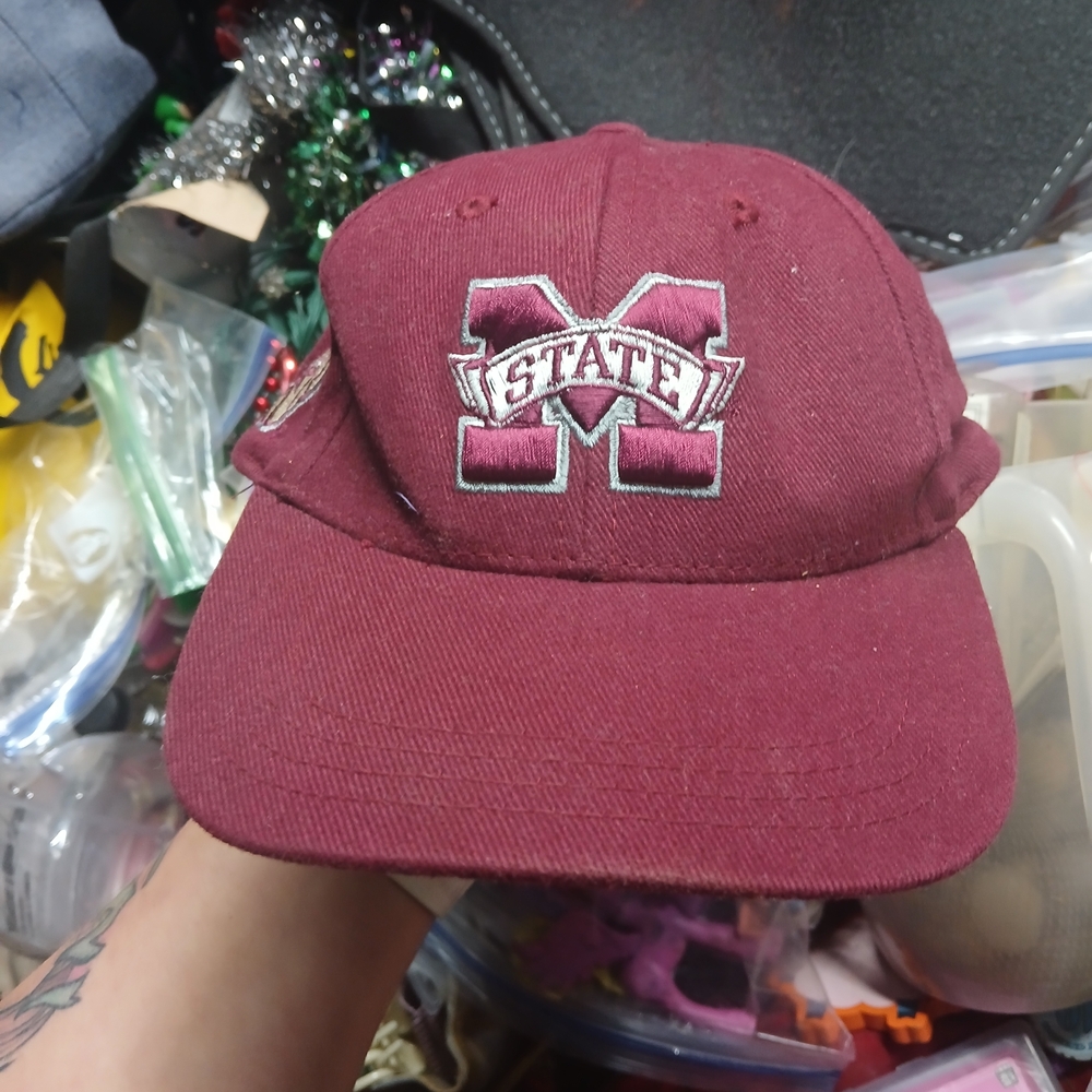 M State Embroidered Maroon Baseball Cap - Classic Logo